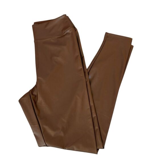 OFFLINE By Aerie Real Luxe Faux Leather Leggings Womens Size Large Brown NWT - Picture 5 of 11